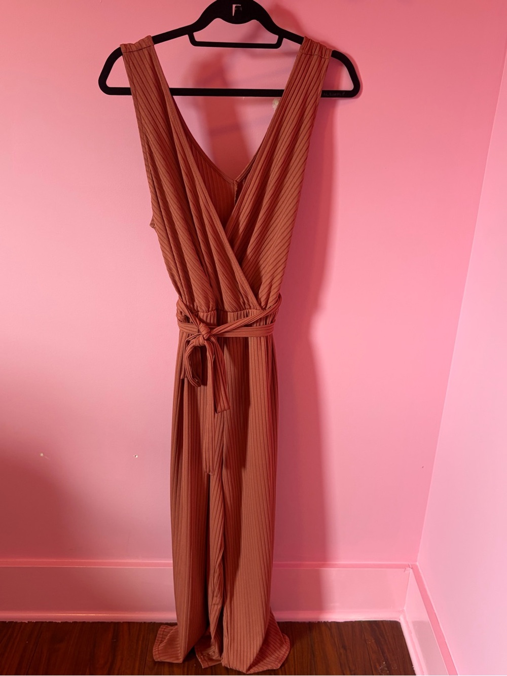 Sleeveless Wrap Jumpsuit in Rust size 14